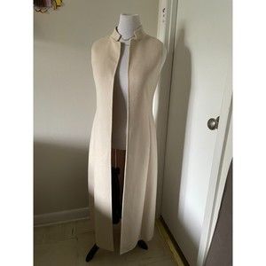 BCBMAXAZRIA Zuri Long Line Vest Coat Sleeveless Beige Collor Size S
